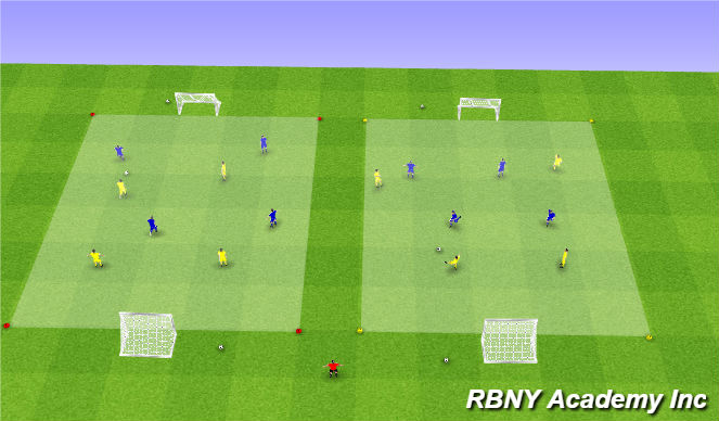 Football/Soccer Session Plan Drill (Colour): Game - 4v4 Tourney