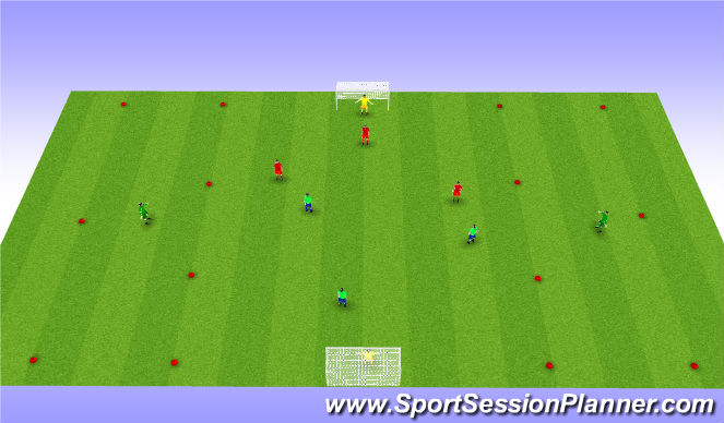 Football/Soccer Session Plan Drill (Colour): 3v3 + 2