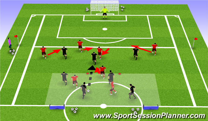 Football/Soccer Session Plan Drill (Colour): Picture 1 (centrally)
