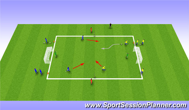 Football/Soccer Session Plan Drill (Colour): Opposed Practice