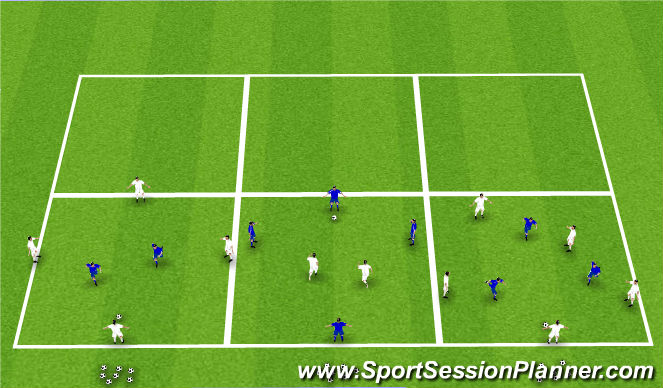 Football/Soccer Session Plan Drill (Colour): Rondo's to progress / att. space