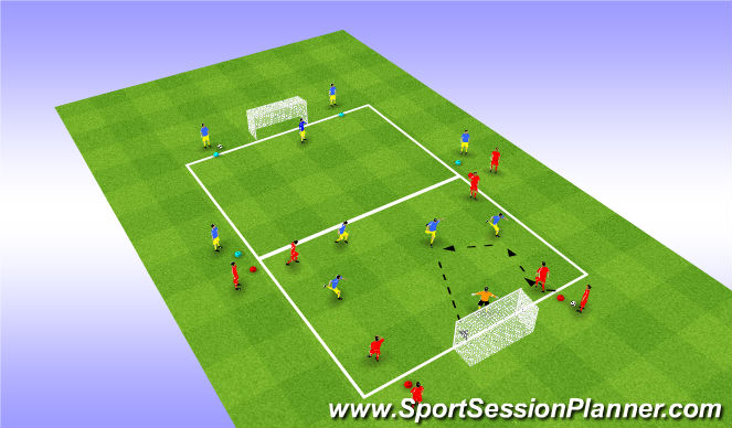 Football/Soccer Session Plan Drill (Colour): 4v4