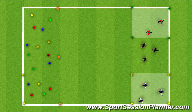 Football/Soccer Session Plan Drill (Colour): 飛碟收集賽