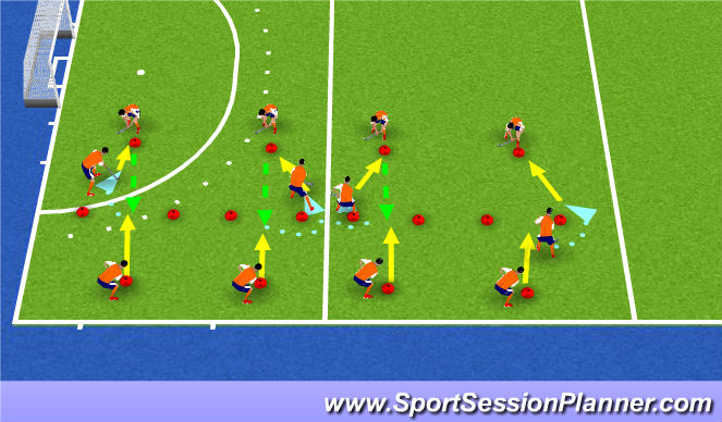Hockey Session Plan Drill (Colour): Passing