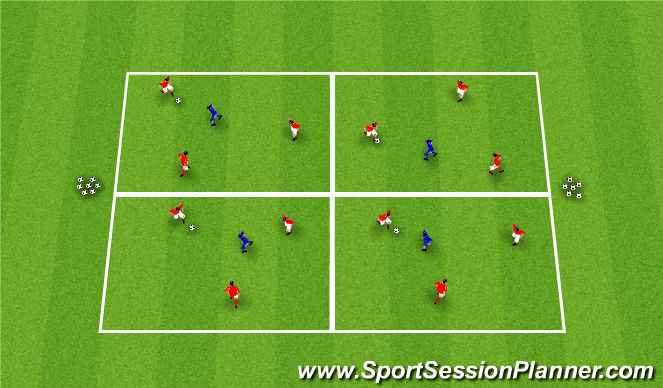 Football/Soccer Session Plan Drill (Colour): Rondo - 3v1
