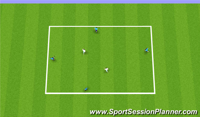 Football/Soccer Session Plan Drill (Colour): 4v2 Rondo
