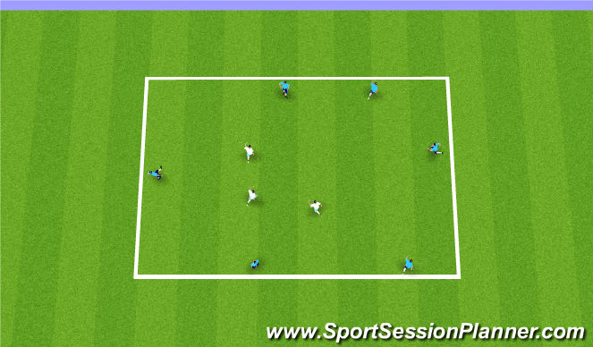 Football/Soccer Session Plan Drill (Colour): 8v6 Rondo