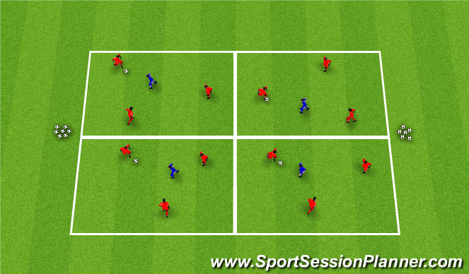 Football/Soccer Session Plan Drill (Colour): Rondo - 3v1