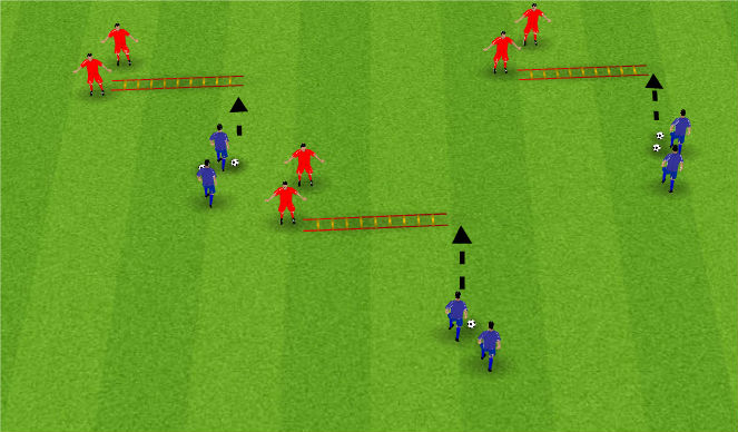 Football/Soccer Session Plan Drill (Colour): Lateral ladders