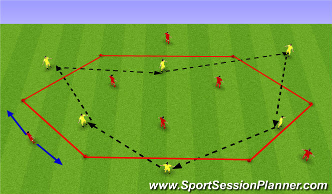Football/Soccer Session Plan Drill (Colour): Hexagonal Game