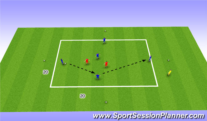 Football/Soccer Session Plan Drill (Colour): 5v2 Possession - Dispersal