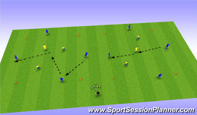 Football/Soccer Session Plan Drill (Colour): Tactical Practice