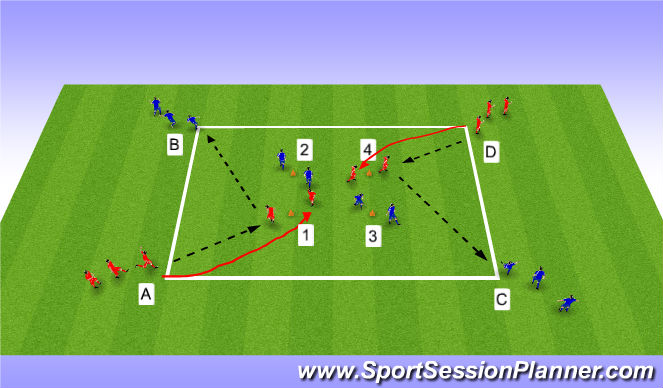 Football/Soccer Session Plan Drill (Colour): Grid Play