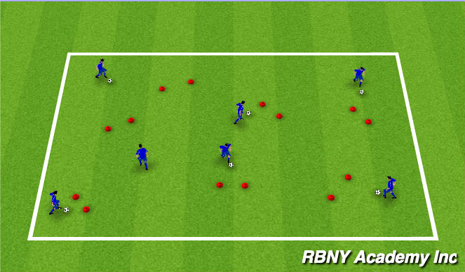 Football/Soccer Session Plan Drill (Colour): Gate Dribbling