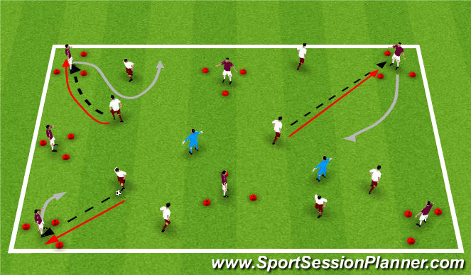 Football/Soccer Session Plan Drill (Colour): Warm-up