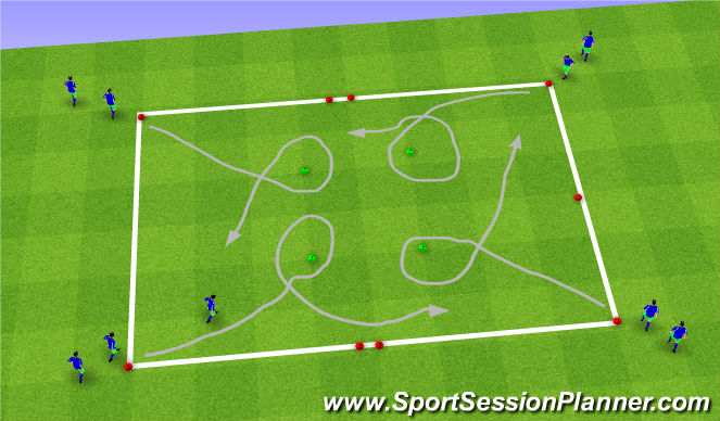 Football/Soccer Session Plan Drill (Colour): Warm-up