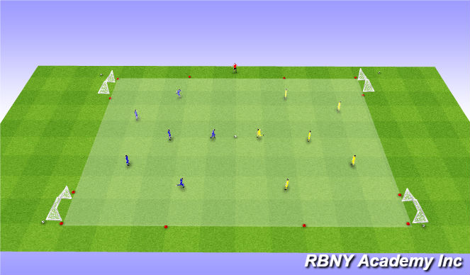 Football/Soccer Session Plan Drill (Colour): Condition - 4 Goal Game