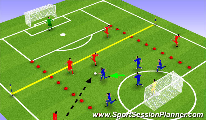 Football/Soccer Session Plan Drill (Colour): Out of possesion, recover shape match