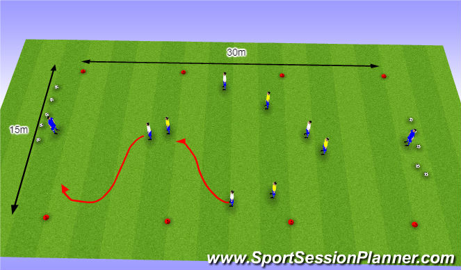 Football/Soccer Session Plan Drill (Colour): O11 - W40 (2) - Positiespel