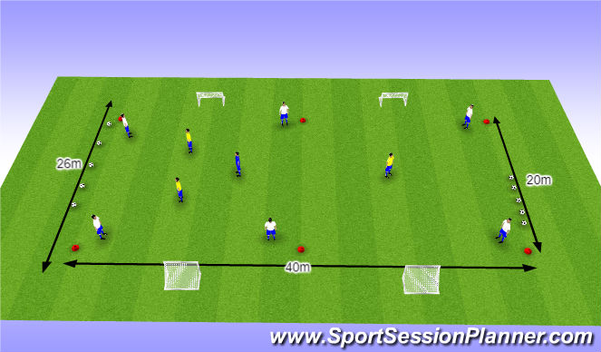 Football/Soccer Session Plan Drill (Colour): O12 - W43 (1) - Verstoren van het middenveldspel