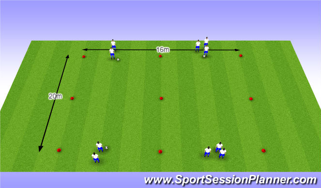 Football/Soccer Session Plan Drill (Colour): O11 - W40 (1) - H4 Halve draaien