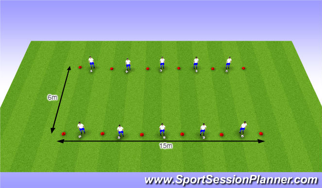 Football/Soccer Session Plan Drill (Colour): O12 - W40 (1) - H3 Snel voetenwerk