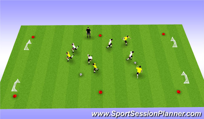 Football/Soccer Session Plan Drill (Colour): 4 Goal Game