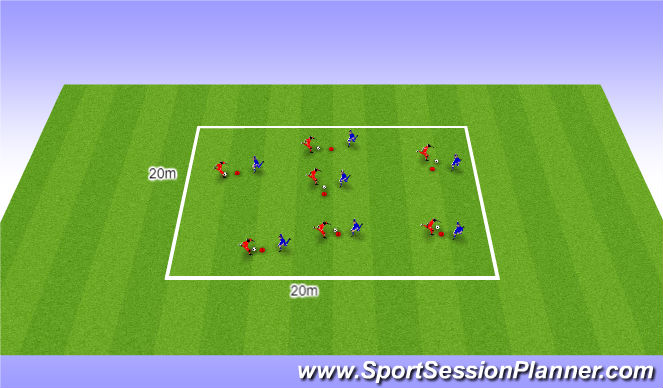 Football/Soccer Session Plan Drill (Colour): General Movement (Warmup)