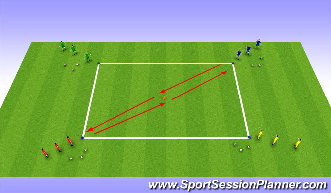Football/Soccer Session Plan Drill (Colour): Erwärmung