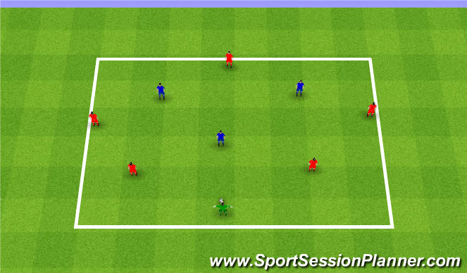 Football/Soccer Session Plan Drill (Colour): Group Play: Rondo 6v3