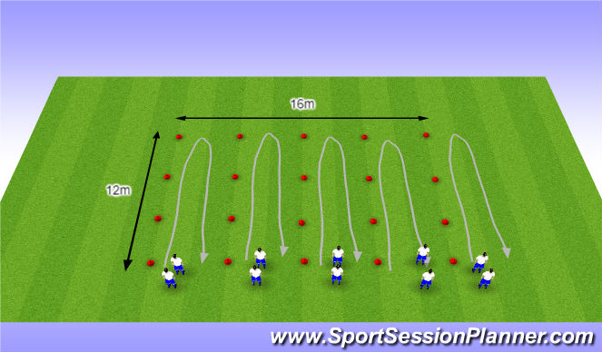 Football/Soccer Session Plan Drill (Colour): O10 - W41 (1) - H4 Halve draaien