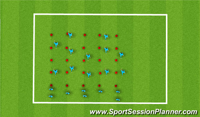 Football/Soccer Session Plan Drill (Colour): Warn Up