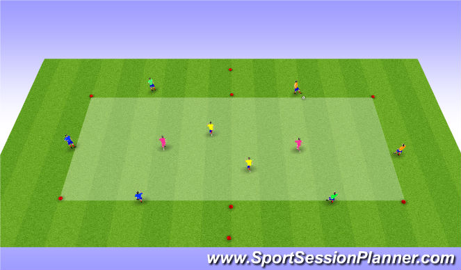 Football/Soccer Session Plan Drill (Colour): Rondo 8v2