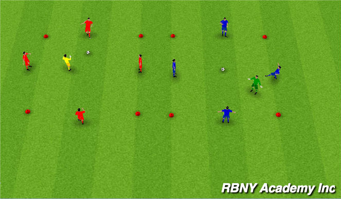 Football/Soccer Session Plan Drill (Colour): 4v1 Rondo Warm-Up