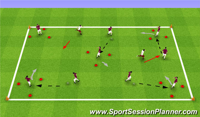 Football/Soccer Session Plan Drill (Colour): Passing/Recieving Triangles