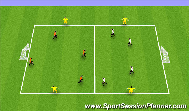 Football/Soccer Session Plan Drill (Colour): 4V4+4