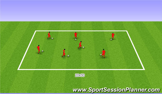 Football/Soccer Session Plan Drill (Colour): Ball mastery