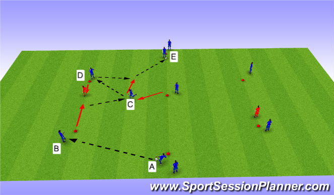 Football/Soccer Session Plan Drill (Colour): Passing pattern #2