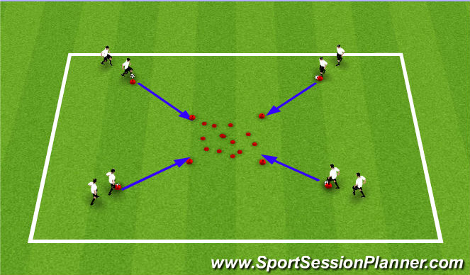 Football/Soccer Session Plan Drill (Colour): Storm the castle
