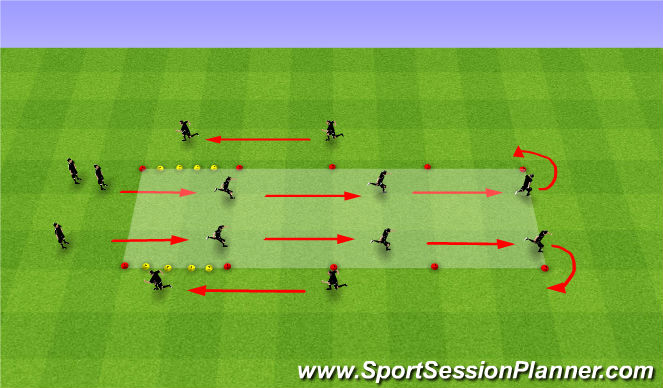 Football/Soccer Session Plan Drill (Colour): Warm Up - Movement Prep  (FIFA)