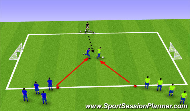 Football/Soccer Session Plan Drill (Colour): Be first to the ball