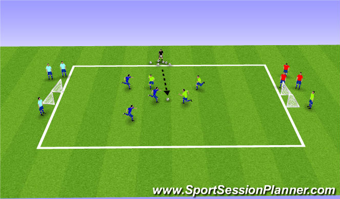 Football/Soccer Session Plan Drill (Colour): Winner stays on