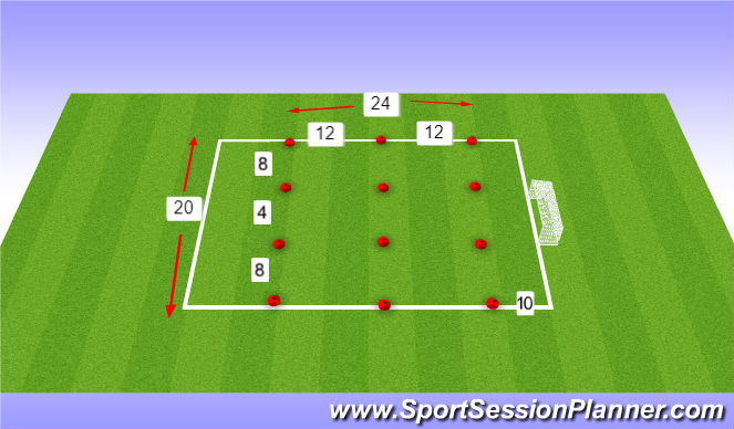 Football/Soccer Session Plan Drill (Colour): Set up