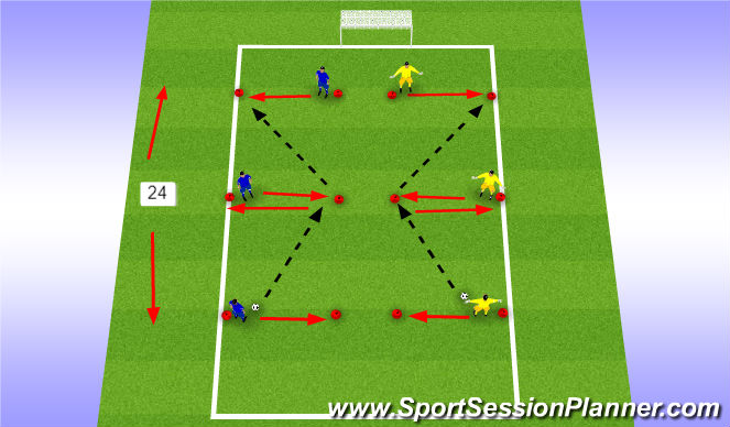 Football/Soccer Session Plan Drill (Colour): Passing & Recieving 1