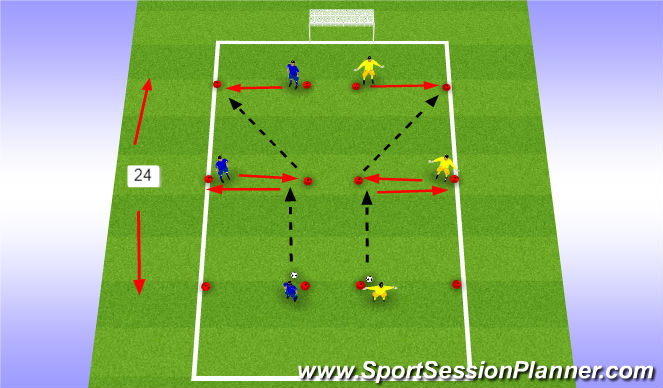 Football/Soccer Session Plan Drill (Colour): Passing & Recieving 2