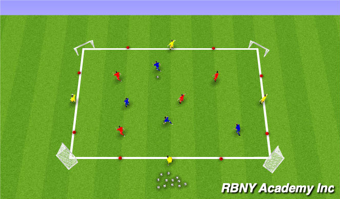 Football/Soccer Session Plan Drill (Colour): 4v4 + 4