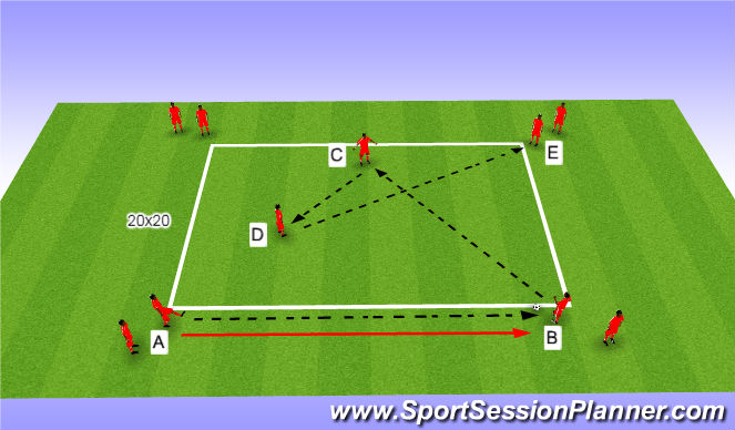 Football/Soccer Session Plan Drill (Colour): #1Passing pattern