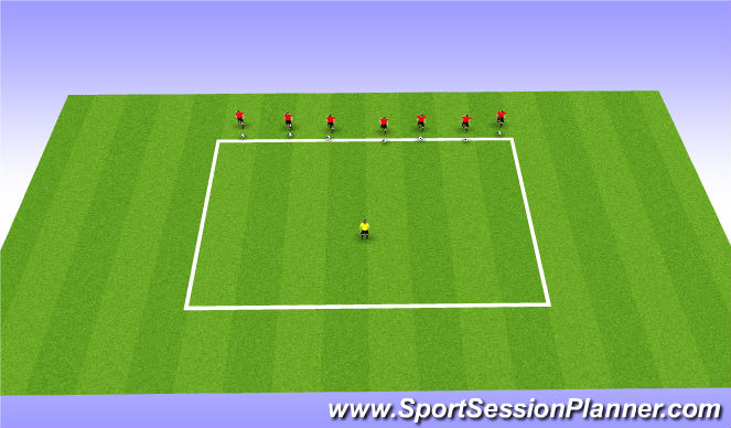Football/Soccer Session Plan Drill (Colour): 1 v 1 Bull dogs