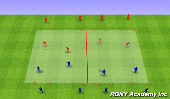 Football/Soccer Session Plan Drill (Colour): Semi Oppossed