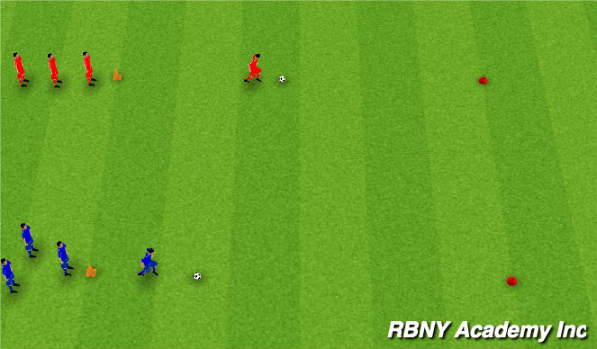 Football/Soccer Session Plan Drill (Colour): Dribbling Race